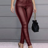 Sexy PU Skinny Leather Pants Casual All-match Pants
