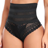 Splicing Lace Hollow High Waist Shapewear Panty Butt Lifter Slimming Thong