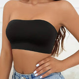 Wireless Strapless Bandeau Bra Seamless Stretch Non Padded Push Up Bralette