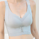 Seamless Front Buckle Correction Wireless Bra Push Up Thin Fixed Full Cup Bra