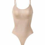 Seamless Round Neck Tummy Control Thong Tank Top Body Shaper Bodysuits
