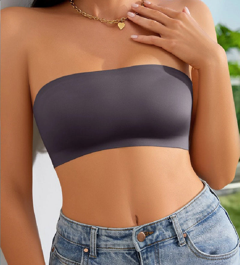 Wireless Strapless Bandeau Bra Seamless Stretch Non Padded Push Up Bralette