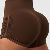 Side Drawstring High Waist Threaded Solid Color Yoga Shorts