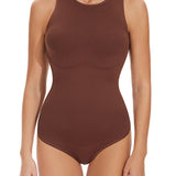 Seamless Racerback Top Tummy Control Crew Neck Bodysuit