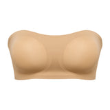 Comfy Push-Up Bandeau Bra Strapless Non-Slip Silicone Cross Side Buckle Bra
