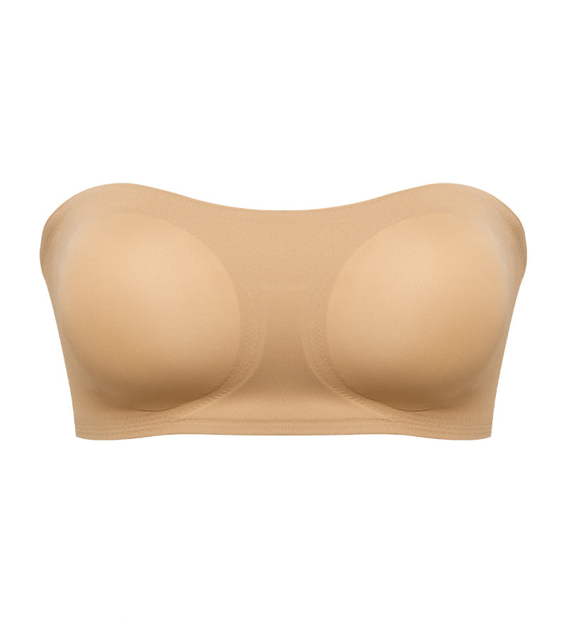 Comfy Push-Up Bandeau Bra Strapless Non-Slip Silicone Cross Side Buckle Bra
