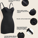 Smooth Full Slip Strapless Tummy Control Bodycon Shapewear Dresses With Built In Bra