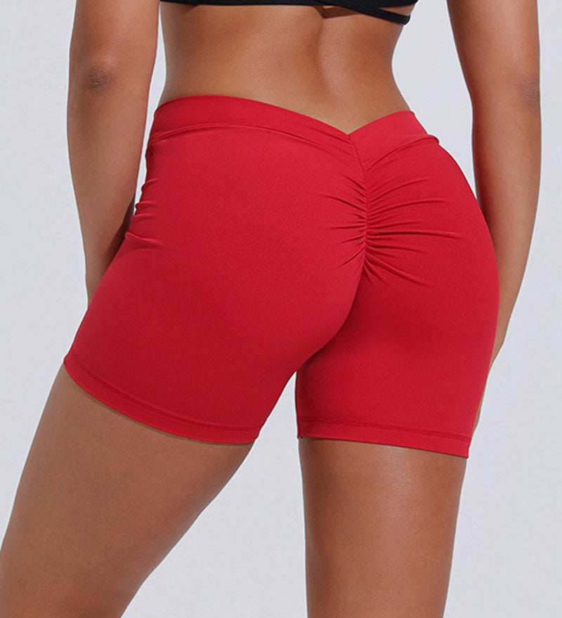 V Back Push Up High waist  hip lifting Workout Yoga Shorts