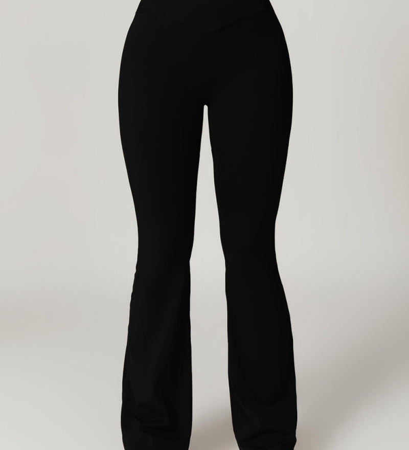Crossover High Waist Hip Lift Quick Dry Yoga Flared Pants