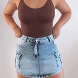 Seamless Round Neck Tummy Control Thong Tank Top Body Shaper Bodysuits