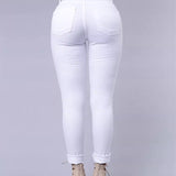 High-waist Stretch Ripped Skinny Jeans