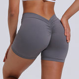 V Back Push Up High waist  hip lifting Workout Yoga Shorts