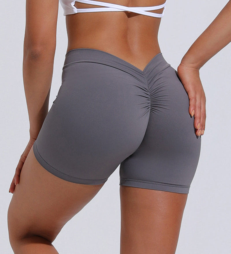 V Back Push Up High waist  hip lifting Workout Yoga Shorts