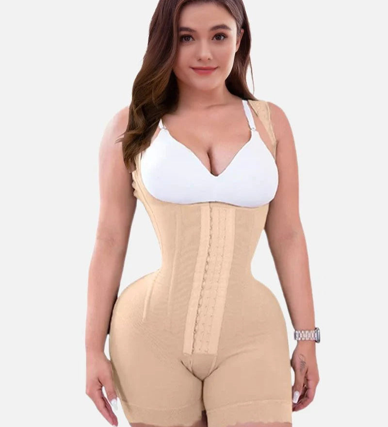 Sorelyne® Firm Compression Tummy Control Shapewear Adjustable Bodysuit Hook and Eye Closure