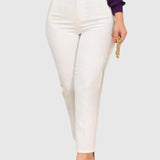 Women's Tailored Pleat High Waist Side Pocket 9-point Pants