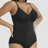 Front Zipper Tummy Control Triangle Shapewear Bodysuit