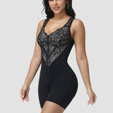 Sorelyne® Lace Deep V Zipper Closure Tummy Control Body Shaper