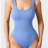 Women's Shapewear Bodysuits Sexy Ribbed Sleeveless Square Neck Tank Tops