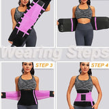 Working Out Sweat Waist Trainer Tummy Control Back Support Wrap Belt Corset