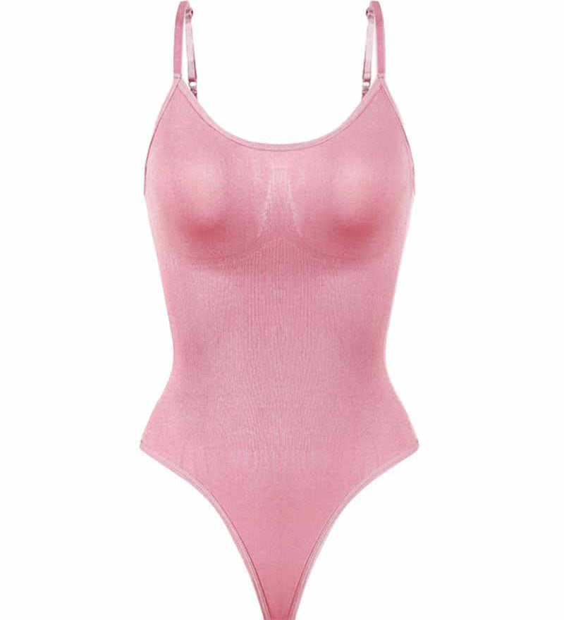 Seamless Round Neck Tummy Control Thong Tank Top Body Shaper Bodysuits
