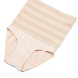Women's High Waisted Chevron Print Shapewear Panty Tummy Control Mesh Briefs