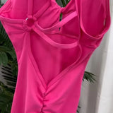 Women's Beautiful Back Sleeveless Elastic Tights Jumpsuit