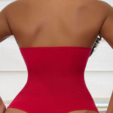 Halter 2 in 1 Seamless Thong Bodysuit Deep V-Neck Tummy Control Shapewear