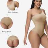 Sorelyne® Sexy Ribbed One Shoulder Sleeveless Tank Top Tight Stretch Bodysuit