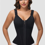 Sorelyne® Women's Boned Latex Zipper Corset Tummy Control Body Shaper Vest With Bra