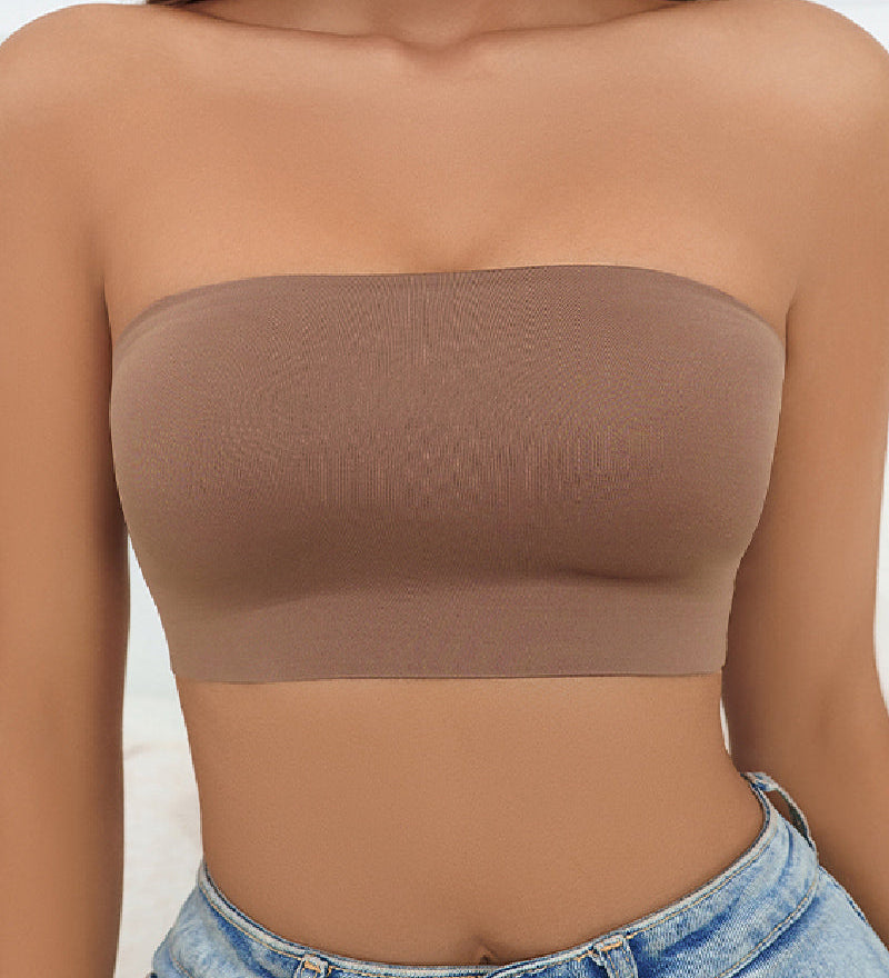 Wireless Strapless Bandeau Bra Seamless Stretch Non Padded Push Up Bralette