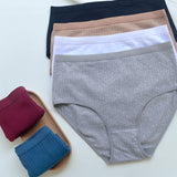 High Waist Pure Cotton Panties Tummy Control Breathable Underwear