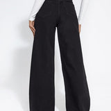 Wide-leg Jeans High Waist Patchwork Raw Edge Loose Trousers