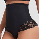 Seamless Lace Tummy Control Shapewear Panties High Waist Compression Thong Underwear