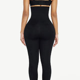 High Waist Trainer 2-In-1 Zipper Leggings Slim Fit Tummy Control Gym Pants