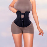 29 Steel Bone Hook And Zip Waist Trainer Tummy Control Cincher Corset