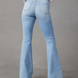 High Waist Ripped Jeans Women Street Style Flared Pants