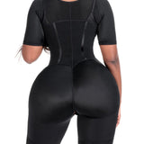 Precise Mid Thigh With Attached Bra & Arms High Compression Tummy Control Full Bodysuit Girdle Shapewear