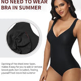 Sorelyne® Women's Tummy Control Seamless Ice Silk Summer Bodysuit Compression V Neck Body Shaper