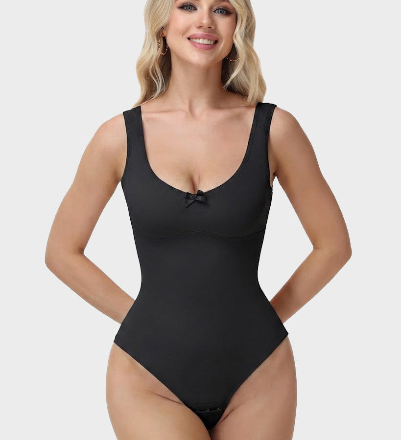 U Neck Seamless Tummy Control Sleeveless Thong Bodysuit