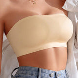 Wireless Strapless Bandeau Bra Seamless Stretch Non Padded Push Up Bralette