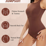 Seamless Racerback Top Tummy Control Crew Neck Bodysuit