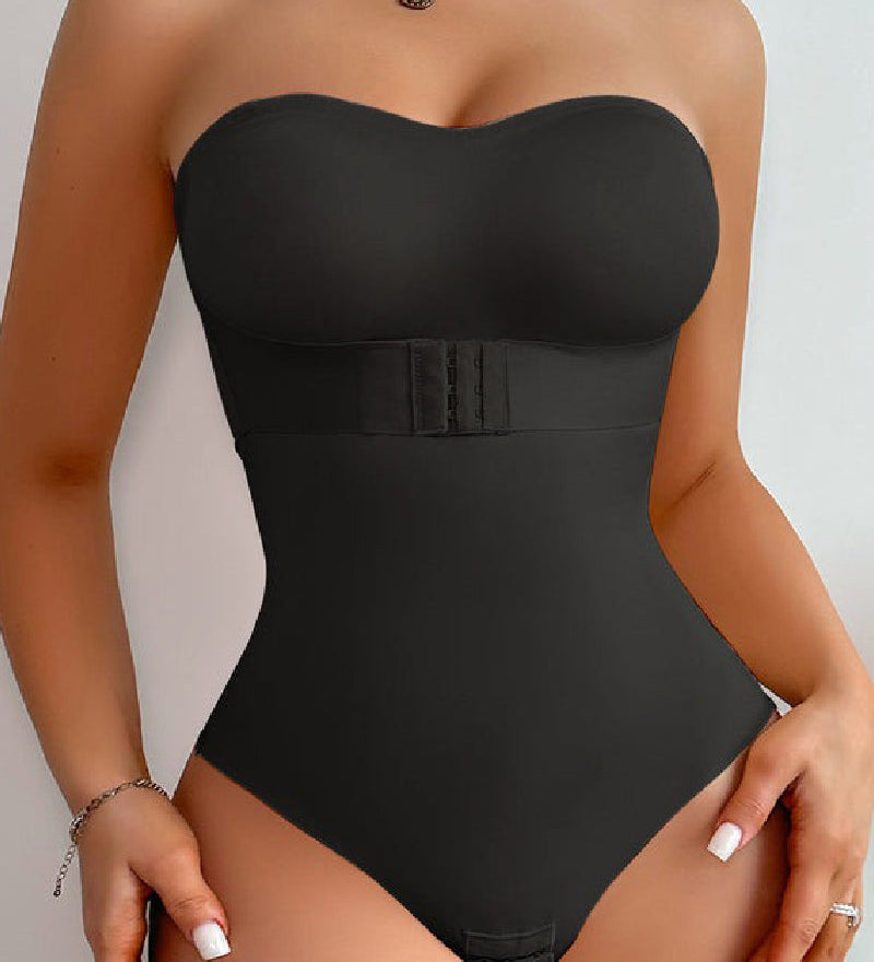 Women's Strapless Tummy Control One Piece Seamless Thong Shapewear Bodysuits