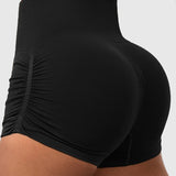Side Drawstring High Waist Threaded Solid Color Yoga Shorts