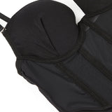 Women's Tummy Control Thong Sheer Mesh Corset Top Backless Bodysuits