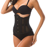 Sexy Gothic 26 Steel Hourglass Underbust Corset Lace up Hollow Breathable Waist Trainer