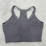 Halter Neck Deep V Knitted Breathable Bra With Front Buttons