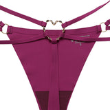 Women's Seamless Thong Low Waist Metal Ring Sexy Temptation Intimates T Pants