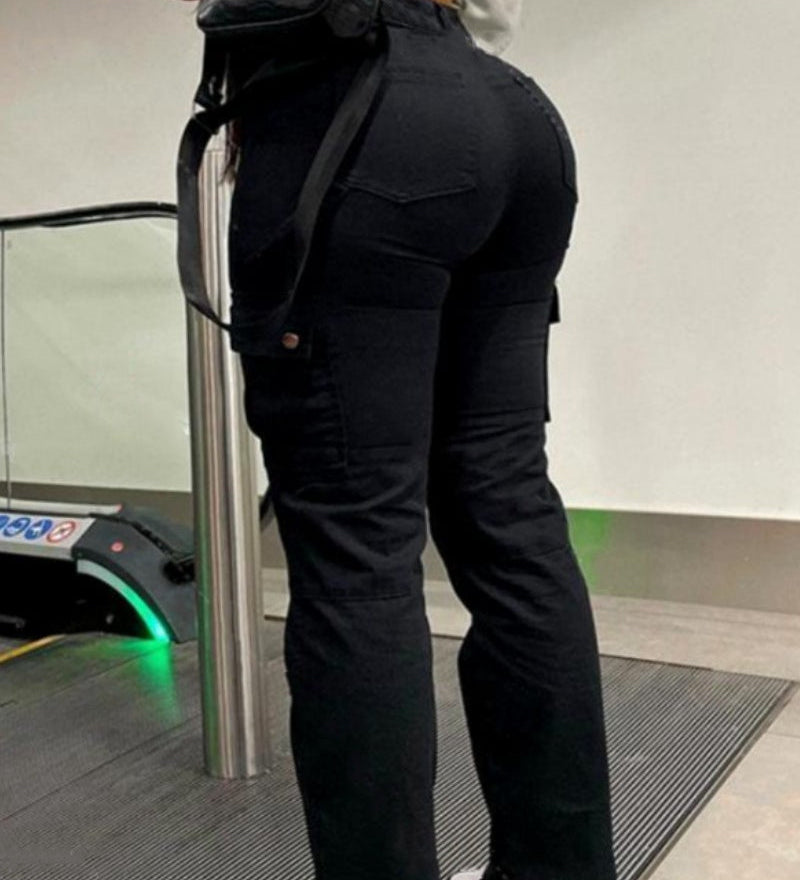 Women's Cargo Pants Hip-lifting High Waist Multi-pocket Fashionable