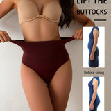 High Waist Sexy Triangle Thong Briefs Tummy Control Shapewear Panties