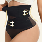 Cross High Waist Shaping Briefs Mesh Firm Control Stomach Panty